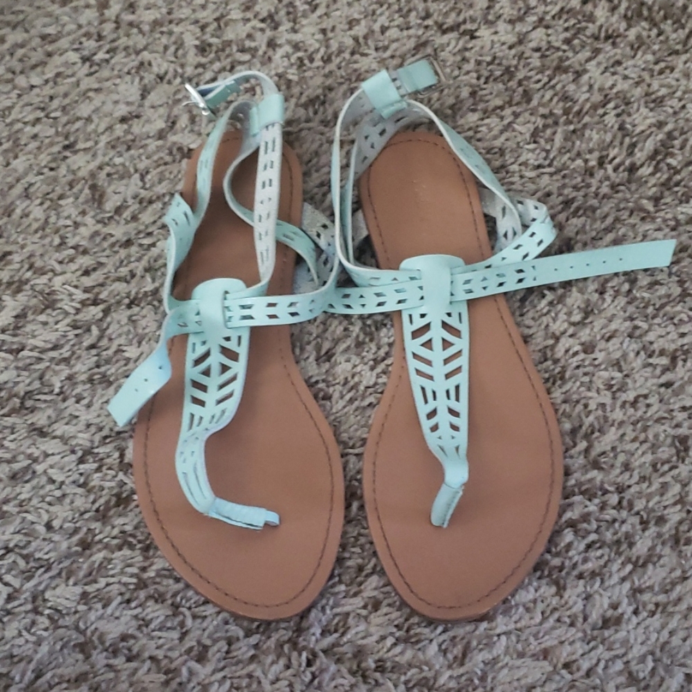 Mint Green Forever 21 Flat Sandals